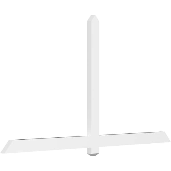 Ekena Millwork Eugene Architectural Grade PVC Gable Bracket, 84"W x 45 1/2"H x 2"D x 4"F, 13/12 Pitch GBP084X46X0204EUG00 - main